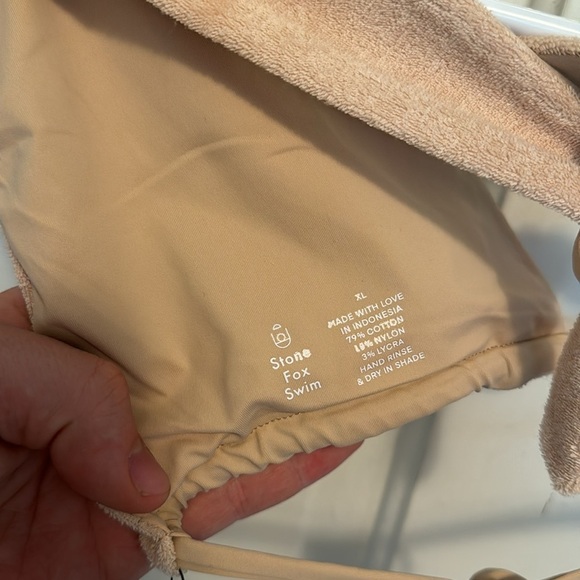 Stone Fox Swim Rico Bikini Top in Biscotti Terry - Picture 8 of 10
